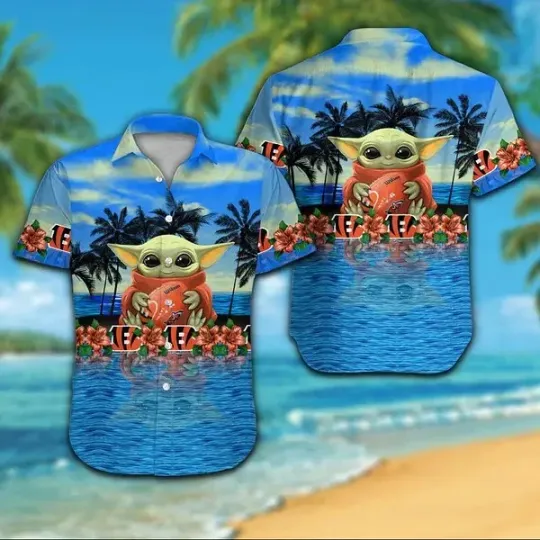 Discover Cincinnati Bengals Short Sleeve Button Up Tropical Hawaiian Shirt