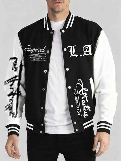 Discover Motivational Statements Print Autumn&nbsp;Winter Clothing Mens Casual Soft Baseball Jersey Warm Sport Jackets Fashion Street Menswear