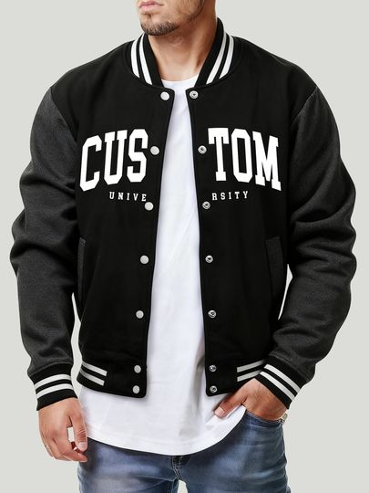 Discover Custom University Printing Coats Mens Winter Pocket Baseball Jersey Fleece Warm Loose Jackets Casual Comfortable Male Clothes
