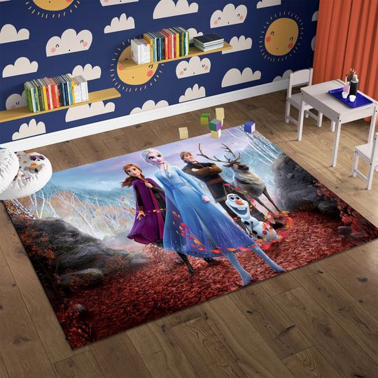 Discover Frozen Rug, Elsa Rug, Anna Rug, Kids Rug, Minimalist Rug, Custom Rug, Popular Rug, Nursery Rug, Area Rug, Kids Room Rug,Gift For Kids