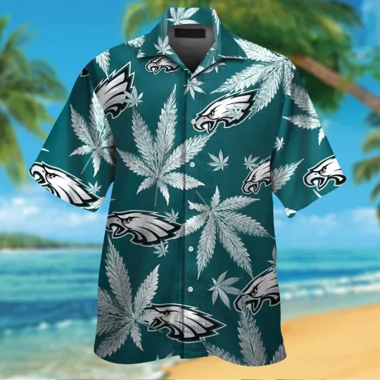 Discover Philadelphia Eagles Short Sleeve Button Up Tropical Hawaiian Shirt