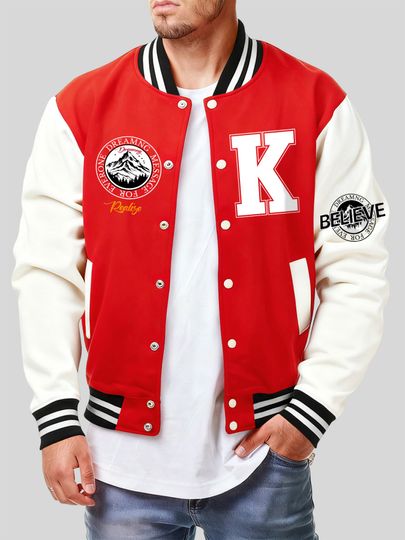 Discover Letter K Believe Realize Print Jackets Men Casual Comics Clothing Harajuku Fleece Y2K Menswear Autumn Streetwear Baseball Jersey