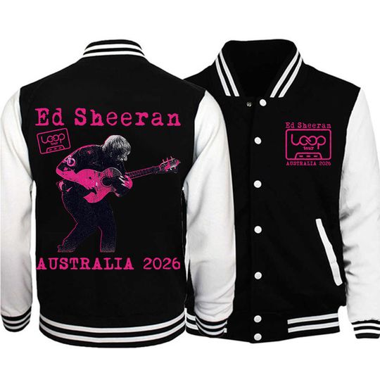 Discover Ed Shee Loop Tour Graphic Baseball Uniform Jacket Women Ed Shee Loop Tour Australian Loop Tour Merch Baseball Jackets