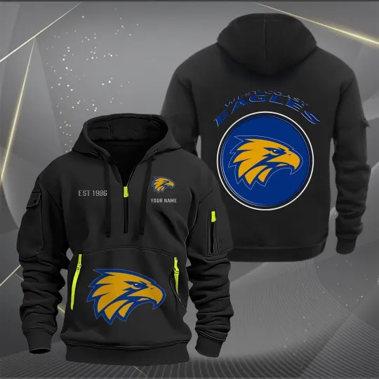 Discover West Coast Eagles Zip Hoodie Men’s Tactical Hoodie Fans Apparel