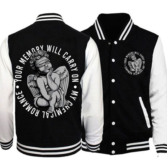 Discover My Chemical Romance Graphics Print Baseball Uniform Coat Men Women Black Punk Emo Rock Sweatshirt Streetwear Regular Mens Jacket