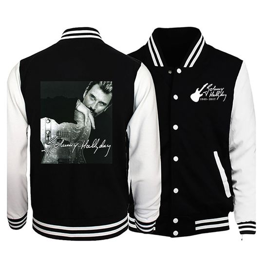 Discover Johnny Hallyday printed jacket winter men's/women casual baseball uniform street sweatshirt