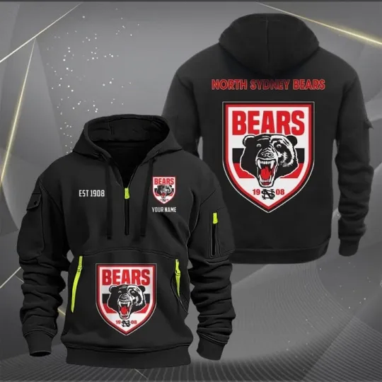 Discover North Sydney Bears NRL Zip Hoodie for Fans