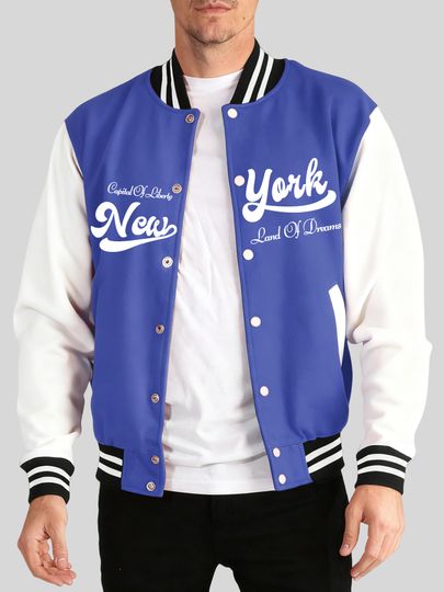 Discover New York Land Of Dreams Printing Tops Man Street Comfy Baseball Uniform Oversized Fashion Menswear Autumn&nbsp;Winter Warm Jacket