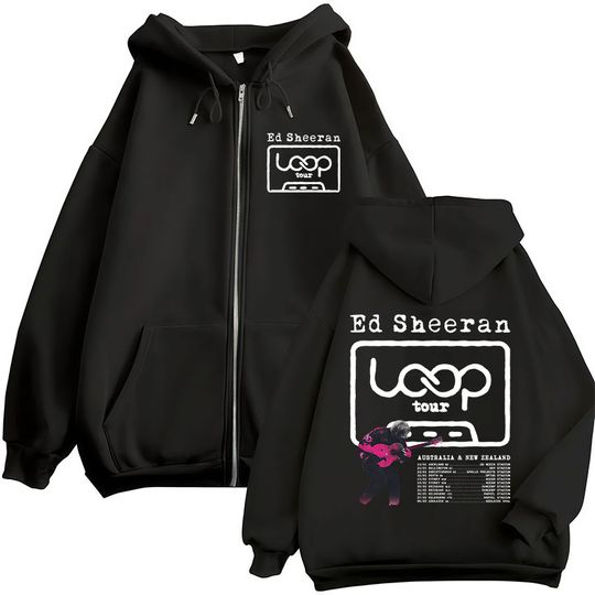 Discover Ed Shee Loop Tour Australia and New Zealand 2026 Tour Zipper Hoodies Men Women Fashion Zip Up Sweatshirts Jackets Fans Gifts