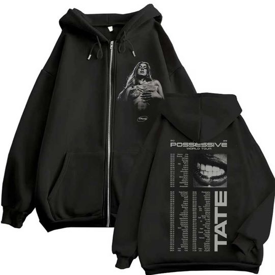 Discover Tate Mcrae 2025 Tour Hoodie Zipper Men Women Jacket Hiphop Streetwear Outfit Sweatshirt Tops