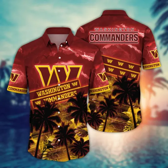 Discover Washington Commanders football Hawaiian Shirt Ceiling Fanstime Aloha Shirt