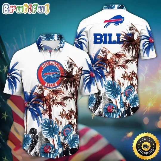 Discover football Buffalo Bills Hawaiian Shirt Palm Tree Aloha Shirt For Fans