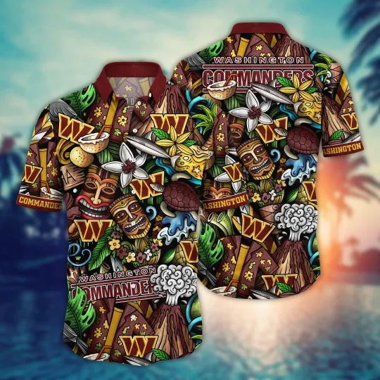 Discover Washington Commanders Tiki Island Hawaiian Shirt