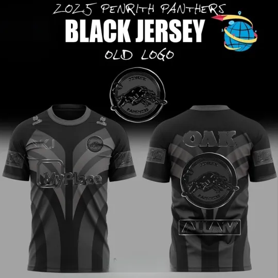 Discover Penrith Panthers Back In Black Old Logo Hoodie 2025