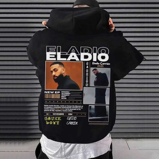 Discover Eladio Carrion Album 2025 Tour Hoodie Men Women Pullover Hiphop Streetwear Soft Casual Sweatshirt Warn Tops 0930-3