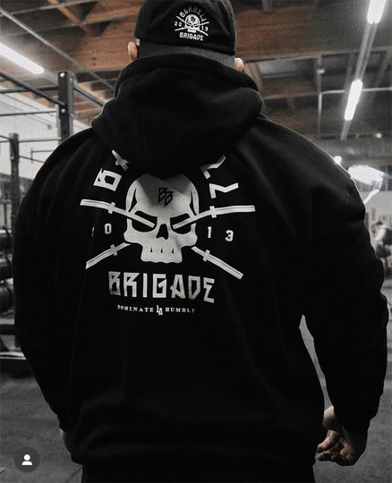 Discover BARBELL BRIGADE-Men and Women's Skull Print Hoodie Casual Hooded Sweatshirts Loose Cotton Hoodies Streetwear High Street Men