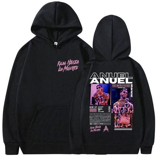 Discover Rapper ANUEL AA Real Hastala Muerte Tour Album Hoody Mens Women Vintage Aesthetic Sweatshirt Fashion High Quality Hoodies Autumn