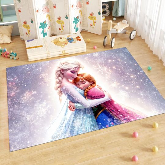 Discover Frozen Rug, Elsa Rug, Anna Rug, Kids Rug,Personalized Rug,Custom Rug,Nursery Rug,Cute Rug,Area Rug,Kids Room Rug,Nursery Decor,Gift For Kids