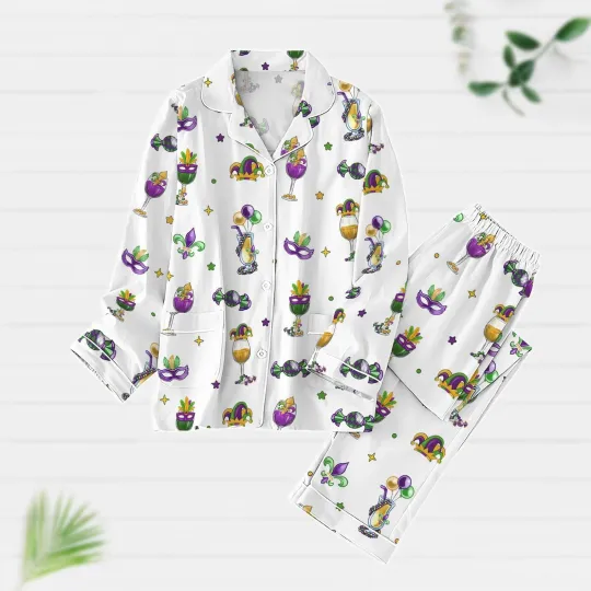 Discover Mardi Gras Carnival Pajamas Set, Pajamas Pants, Mardi Gras Pajama For Women Men
