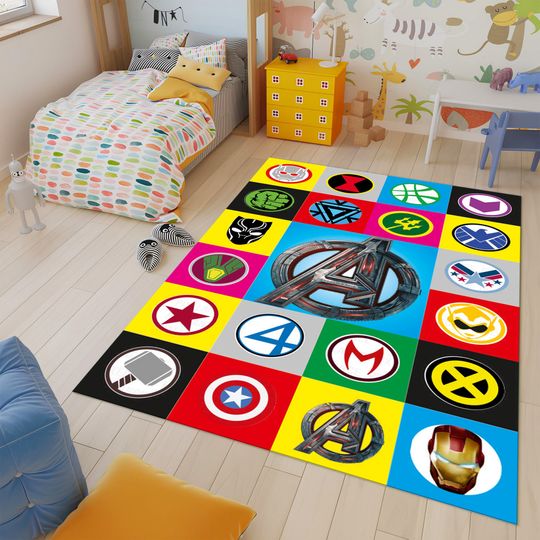 Discover The Avengers Rug,Avengers Logos Rug,Colorful Rug
