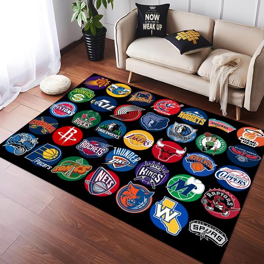 Discover Basketball Rug, N.b.a Team Rug, Boys Room Rug, Sport Rug, Kids Room Rug