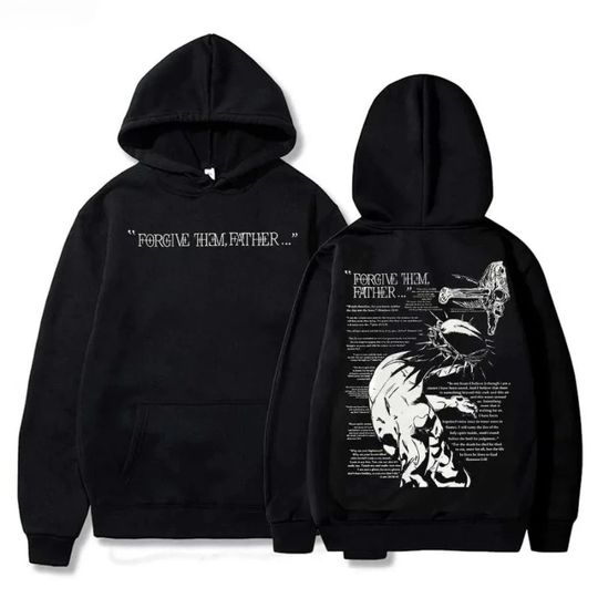Discover 2025Christian Jesus Merch forgives Father's Bible Day printed hoodie men's streetwear hip-hop sportswear casual top CJ2