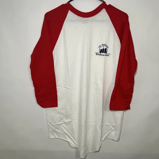 Discover Vintage 80s UWM Wisconsin Milwaukee Raglan T Shirt Size Large Sport By Stedman