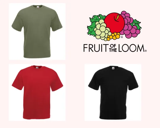 Discover Fruit of the Loom Mens T Shirt Black Red Red Black Olive M L XL Green Shirt
