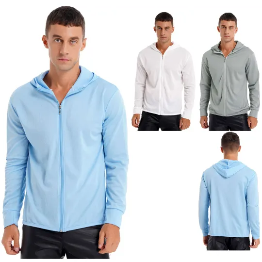 Discover UPF50+ Mens Outdoor Fishing Hoodie Sun Block Skin Protection Long Sleeve T-Shirt