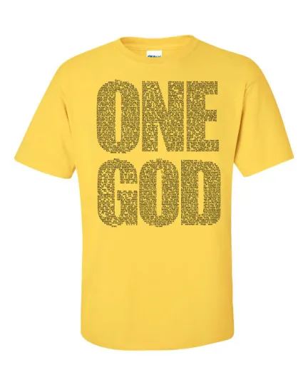 Discover ONE GOD Scripture Bible Verse Print Christian BLACK PRINT Men's Tee Shirt 866