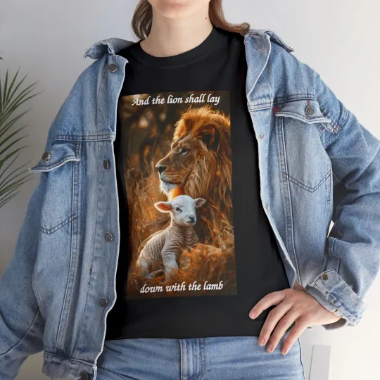 Discover Lion and Lamb Tee | Christian Faith Scripture Illustration
