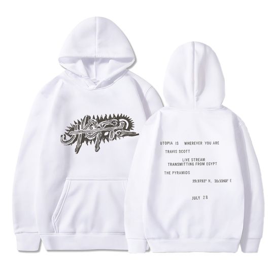 Discover Utopia Travis Hoodies For Men Y2K Hooded Fleece Unisex Sweatshirt Hip Hop Swag TS Trap Rap Casual Rapper Kanye Oversize