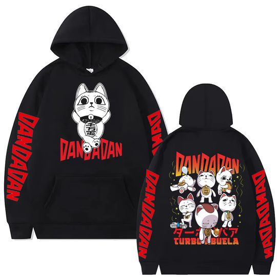 Discover Japan Anime Dandadan Okarun Dan Da Dan Graphic Hoody Funny Cat Style Men Women Fleece Sweatshirt Y2K Vintage Harajuku Hoodies