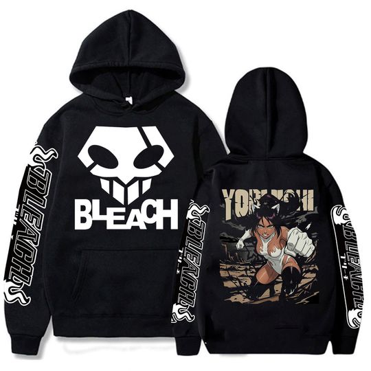 Discover Men Unisex RIPP JUNC Shihouin Yoruichi Hoodies Graphic Print Sweatshirt Trendy Streetwear Long Sleeve Fleece Hooded Clothing