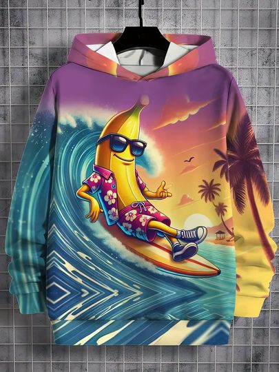 Discover Novelty Banana 3D Print Hoodies Men Women Fashion Casual Sweatshirt Oversized Hoodie Pullovers Tracksuit Clothing