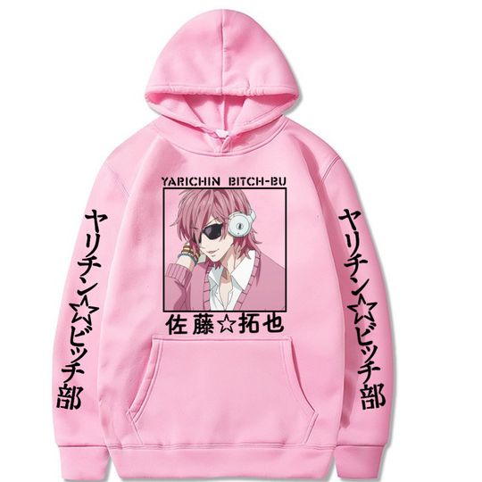 Discover Fashion Japan Anime Yarichin Club Hooded Sweatshirt Men Women Funny Cartoon Yaoi Ayato Yuri Graphic Harajuku Winter Hoodies Tops