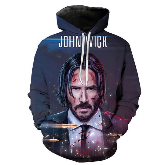 Discover John Wick Movie 3D Print Hoodies Men Women Fashion Streetwear Oversized Sweatshirts Hoodie Pullovers Male Tracksuit Man Clothing