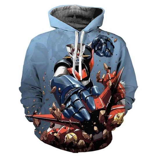 Discover Autumn Mazinger Z Anime Robot 3D Print Hoodies Men Women Fashion Oversized Sweatshirts Hoodie Male Pullovers Tracksuit Clothing