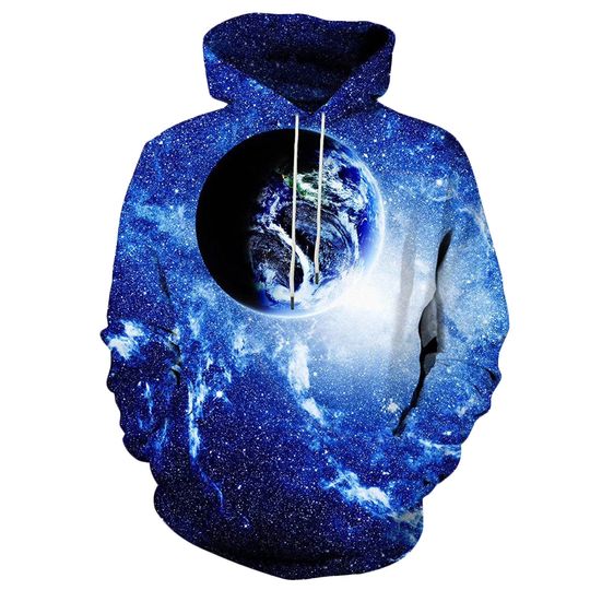 Discover Sdeycui Novelty Hoodies for Men 3D Printed Galaxy Graphics Hooded Sweatshirt Fashion Long Sleeve Hoodie with Big Pockets 2026