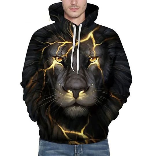 Discover Fashion Tiger Lion 3D Print Hoodie Men Women Casual Streetwear Hoodies Oversized Pullovers Hooded Sweatshirts Male Tops Clothing