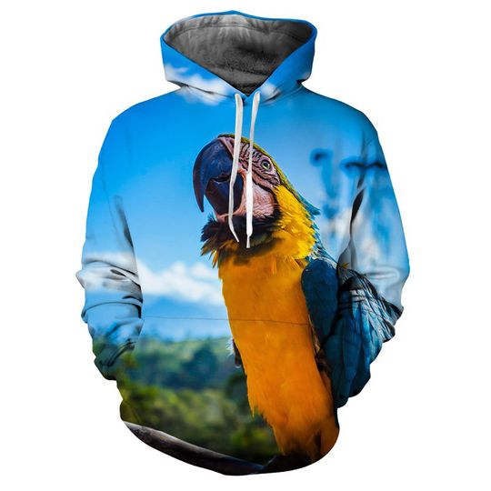 Discover Parrot Hoodies Bird 3D Print Men Women Fashion Casual Y2K Hoodie Oversized Streetwear Pullovers Hooded Sweatshirts Male Clothing