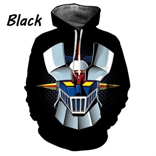 Discover Anime Mazinger Z 3D Print Hoodies Men Women Casual Oversized Fashion Hoodie Pullovers Hooded Sweatshirts Tracksuits Man Clothing
