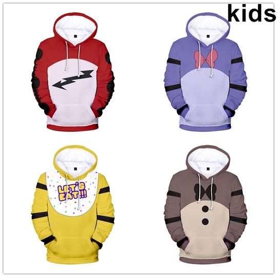 Discover 3 To 14 Years Kids Cartoon Hoodies Five Nights At FN AF 3D Hoodie Sweatshirt Boys Girls Bear Cartoon cosplay Children Pullover
