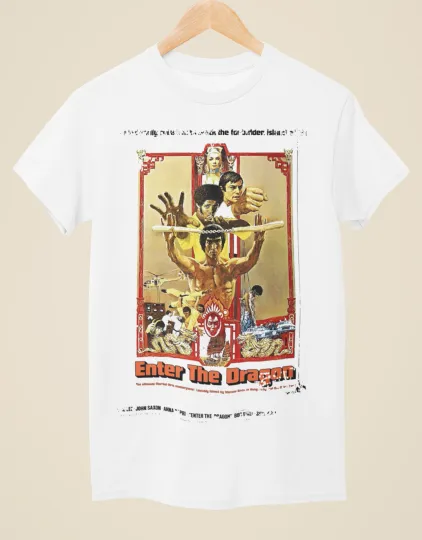 Discover Enter the Dragon - Movie Poster Inspired Unisex White T-Shirt