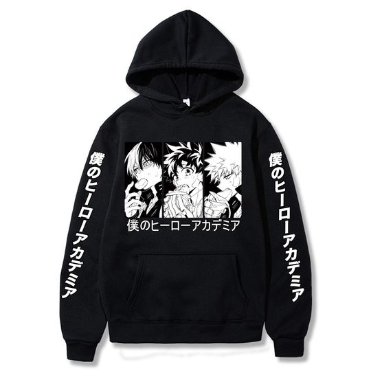 Discover Fashion Anime Hero Anime Unisex Sweathsirt Funny Cartoon Roaring Shoto Bakugo Katsuki Midoriya Izuku Winter Casual Hoodies