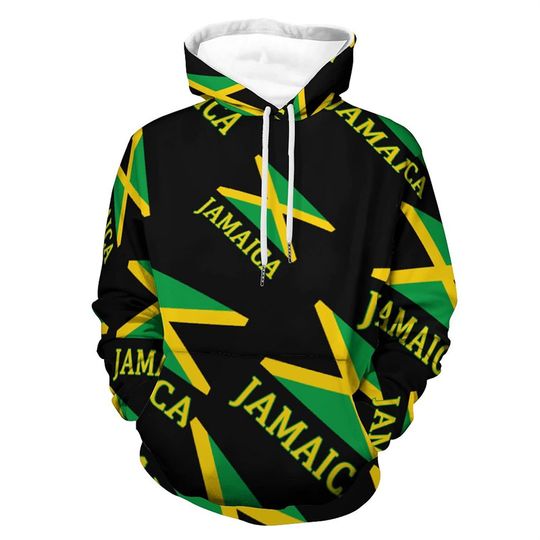 Discover 3D Printed Jamaica Flag Hoodie For Men Cool Streetwear Long Sleeves Hooded Sweatshirt Drawstring Spring Pullover Autumn Coat
