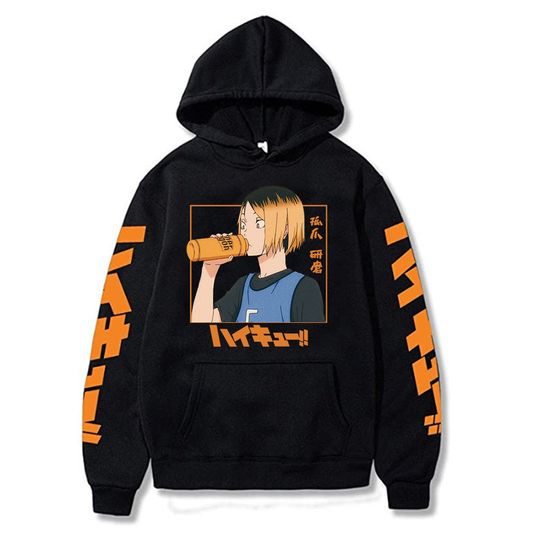 Discover Harajuku Haiikyuu Kozume Kenma Hoodies Japanese Anime Kenma Kozume Printed Men's Hoodies Streetwear Casual Cartoon Sweatshirts