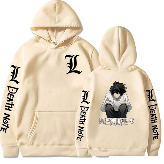 Discover Death Notte AnimeClothing L·Lawliet Print Hooded Men Women Hoodies Oversized Streetwear Harajuku Sweatshirt Male Pullover