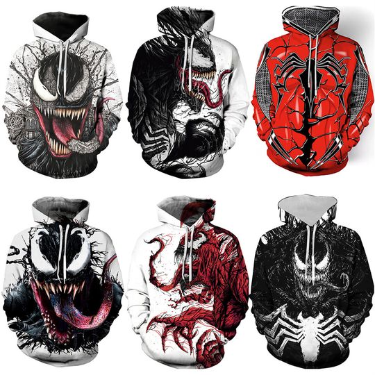 Discover New Venom Symbiote Guardian Spider-Man 3D printed men's hooded sweatshirt for spring and autumn leisure fashion sports jacket co
