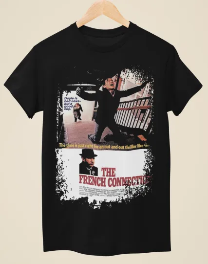 Discover The French Connection - Movie Poster Inspired Unisex Black T-Shirt